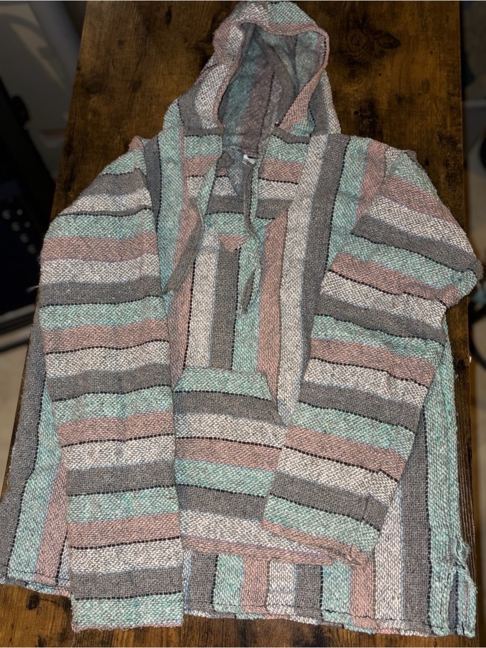 size large baja hoodie - made in mexico mint, pink, grey, white